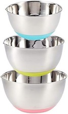 Bol Inox 3 Pièces Bol à Mélanger en Acier Inoxydable, Saladier avec Bec Verse...