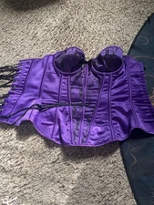 coquette lingerie corset, purple, size M