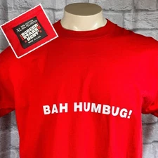 Scrooge Bah Humbug Christmas XL TShirt 50/50 USA Single Stitch Screen Stars Best