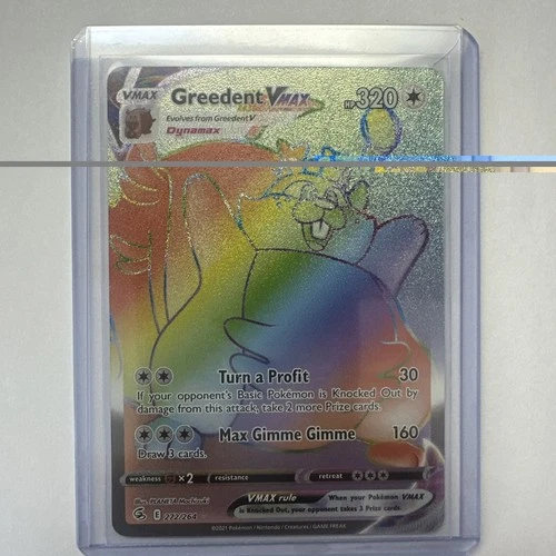 GREEDENT VMAX 272/264 NM SECRET ILLUSTRATION RARE FUSION STRIKE POKEMON CARD 🔥