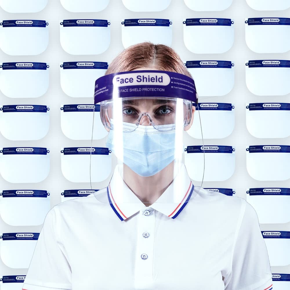 10 Pack Safety Clear Face Shield Anti Fog Face Shield for Women & Men Protective