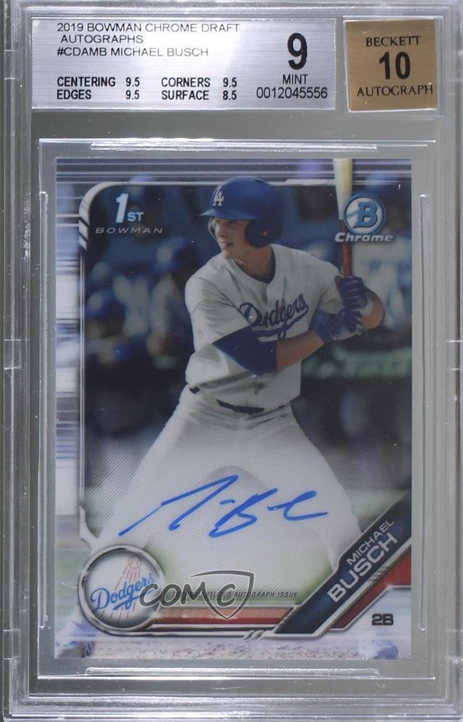2019 Bowman Draft Chrome Pick Michael Busch #CDA-MB BGS 9 MINT Auto 7c5