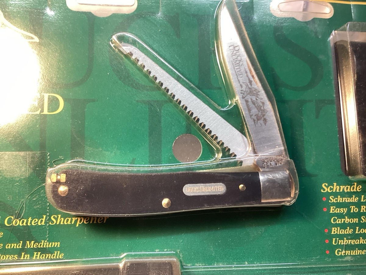 Schrade USA 97OT Buzzsaw Trapper Knife Rare Ducks Unlimited Combo