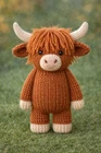 Knitted Knitting DK Highland Cow Pattern Only 20cm tall Craft