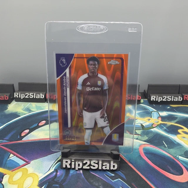 2026 Topps Chrome Premier League Jamaldeen Jimoh-Aloba RC Orange Raywave /25