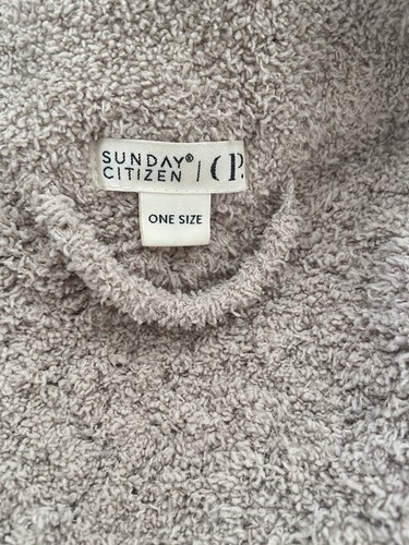 SUNDAY CITIZEN Cómoda Bata con Cinturón Waffle Taupe Talla Única Talla Grande S/M Unisex Acogedora - Imagen 5 de 6