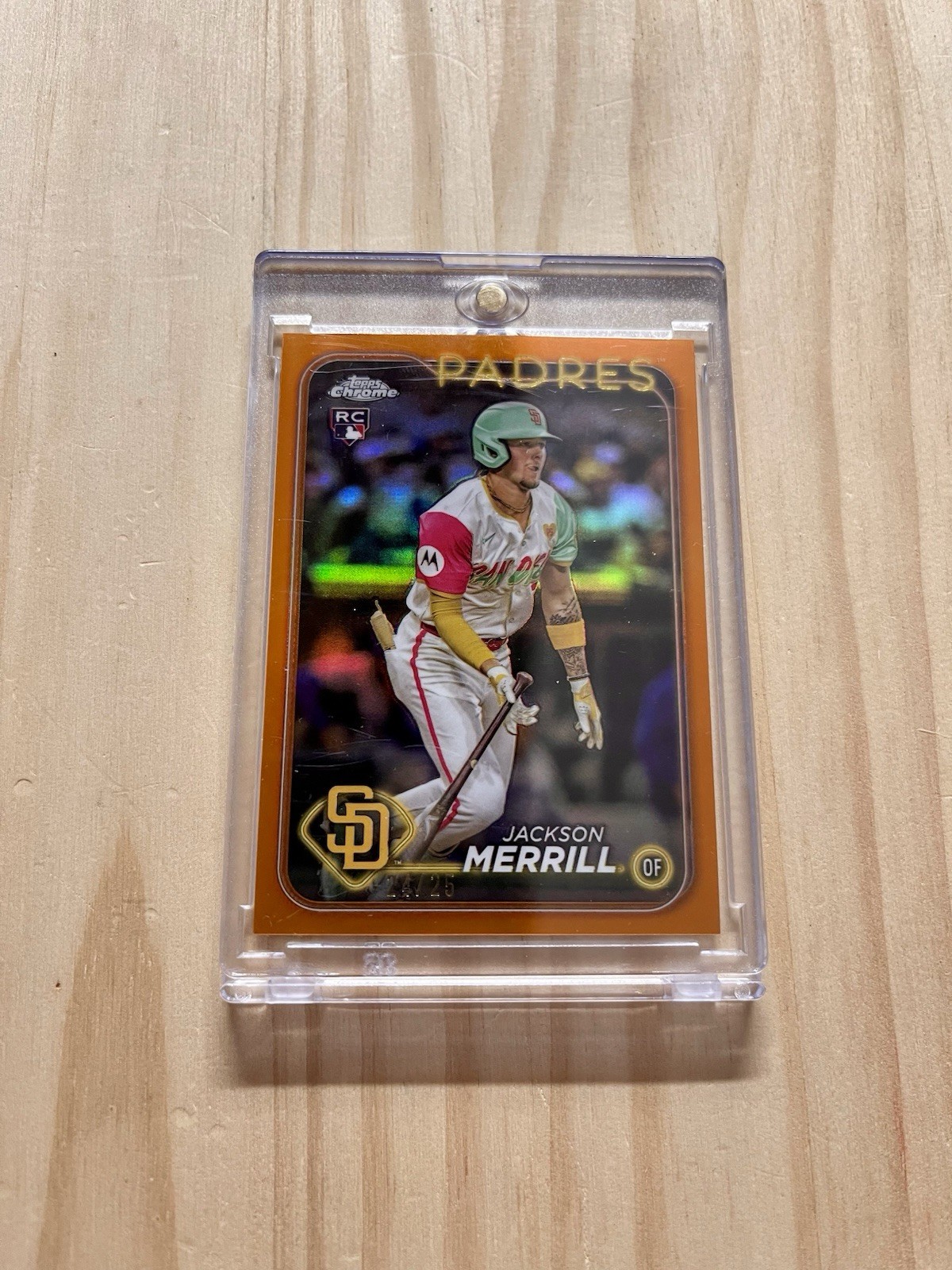2024 Topps Chrome Update Jackson Merrill #USC153 Orange Refractor /25 RC Padres