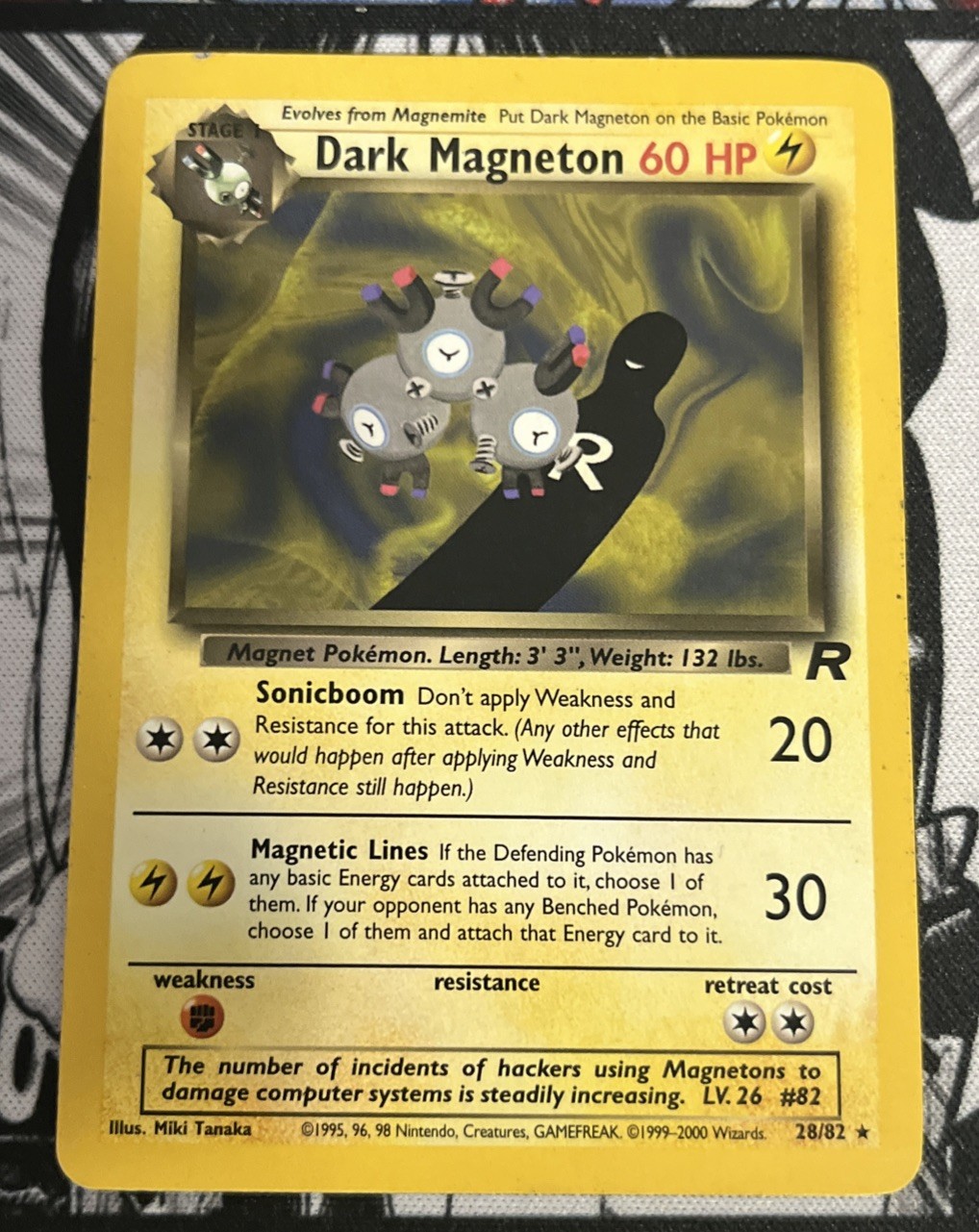 2000 Pokémon Team Rocket Dark Magneton Moderately Played No.28