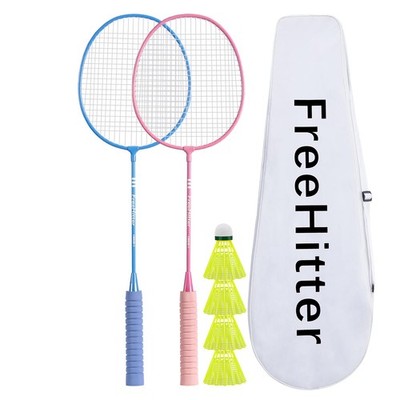 Badminton Set for Family Lightweight Rackets (Pink/Blue)