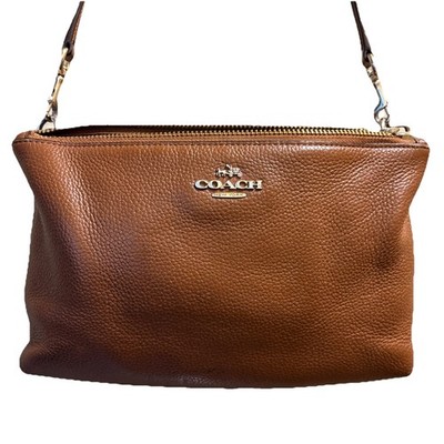 COACH Lyla Double-Zip Crossbody Bag Purse Pebbled Leather F38273