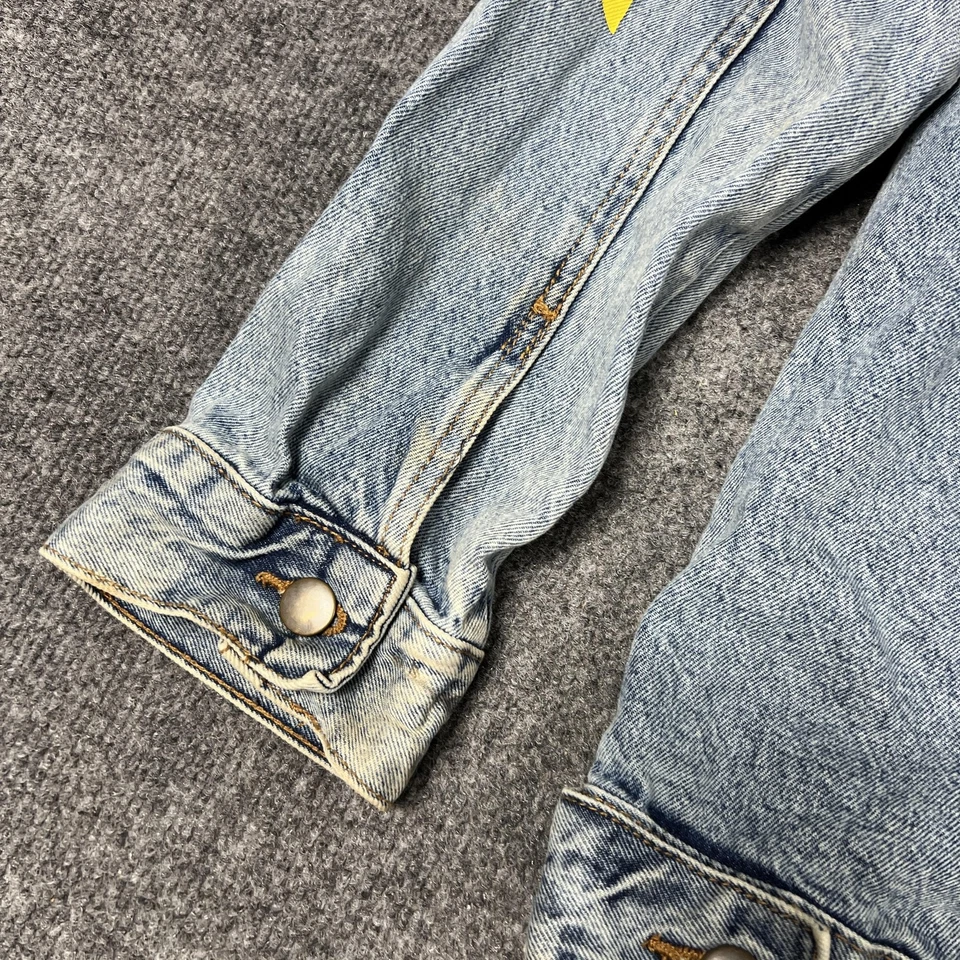 Rugrats Nickelodeon Denim Jacket Mens Large Blue Graphic Trucker 90s STAIN - Image 4 of 4