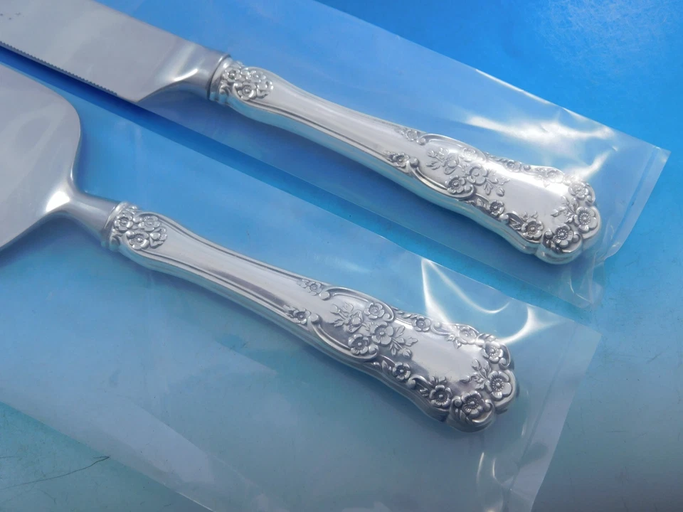 Juego de pastel de boda de plata esterlina Buttercup de Gorham servidor 2 piezas hecho a medida HHWS Foto 3 de 4