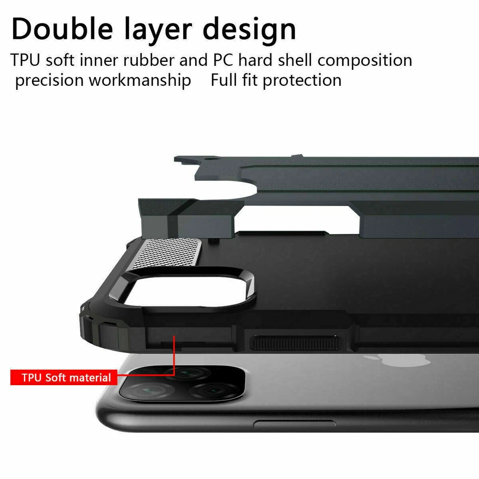 Shock Proof Armour Hybrid Gorilla Hard Case Carbon Huawei P40 Pro/P40 Lite/P40 - Image 3 of 4