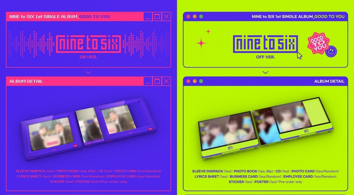 NINE to SIX DKZ 1st Single Album [GOOD TO YOU] 2Ver SET CD+P.Book+