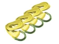 2" x 10' Tie Down Lasso Strap with D Ring Cinch Tire Wrap Around (4 Pack)