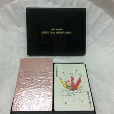 2 Vintage Playing Cards Redislip Advertising George Blaha Insurance Agency Case
