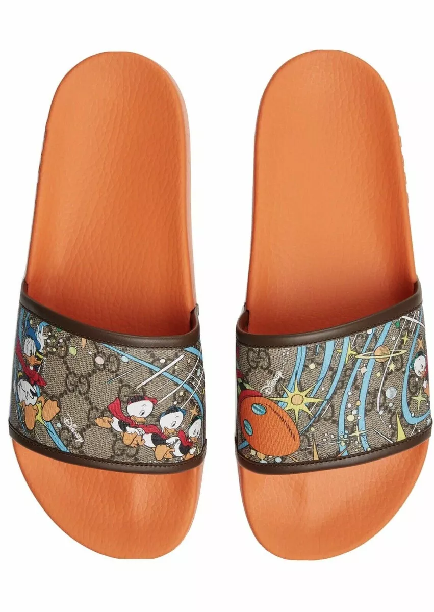 Shop Gucci Men's Fake/Not Print Pursuit GG Supreme Slide Sandals