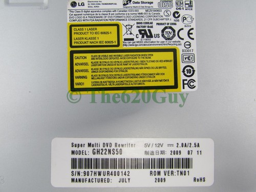 LG GH22NS50 DVD±RW DL Super Multi DVD Rewriter SATA Black Optical Drive ODD - Picture 3 of 4