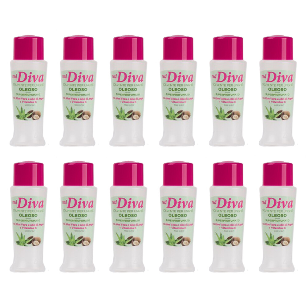 12 pezzi acetone red diva 125 ml solvente per le unghie oleoso super profumato