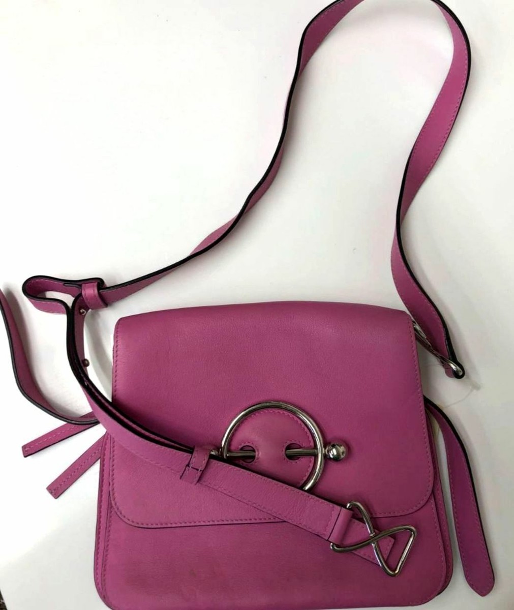 $1250 J.W.ANDERSON Women's Pink Leather Disc Pierce Flap Top