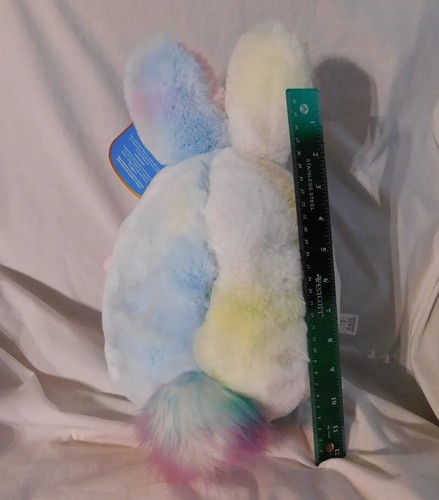 New 12" Pink Blue Yellow Tie Dye Chibi Pals Rabbit Plush FAO Schwarz Eastr Bunny - Picture 2 of 10