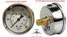 Liquid Filled 2.5" Face 0-200 PSI Air Pressure Gauge Back Mount 1/4" NPT