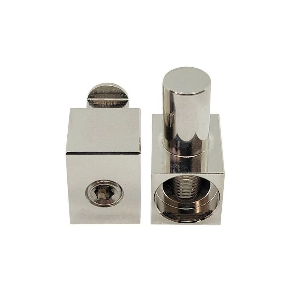 Pair ILL Customz 90 Degree Angled Down 1/0 to 1/0 AWG 0 Gauge Amp Input Reducer