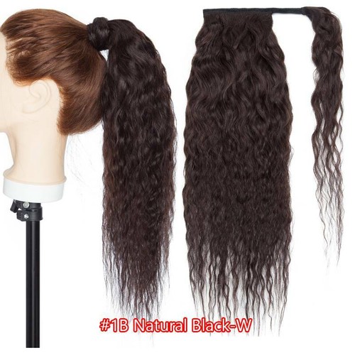 Pferdeschwanz Zopf Clip In 100% Echthaar Extensions Ponytail Blond Lange 35-55cm - Bild 24 von 28