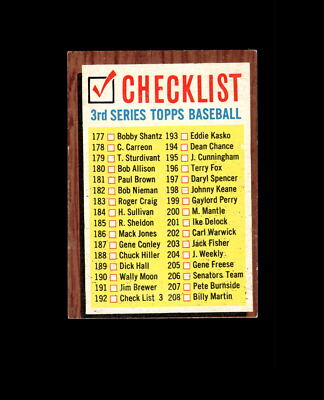 1962 Topps 192A Checklist 3 192 No Comma VG #D1,362661
