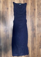 Lauren Ralph Lauren Navy Long Formal Dress Side Ruched
