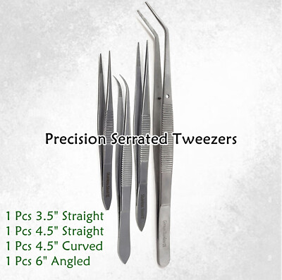 Sewing Machine Thread Tweezers Serrated Tip Pickup Tool Home Industrial Set of 4