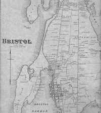 Bristol RI 1870 Maps with Homeowners Names Shown