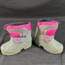 Totes Girls Insulated Winter Boots - Gray / Pink - Size 7 M