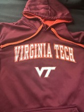 Virginia Tech ProEdge Pullover Sweatshirt Hoodie Size M medium embroidered univ