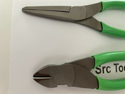 Snap-On Tools USA NEW 2pc GREEN Soft Grip Cutter & Needle Nose Plier Lot Set - Picture 7 of 8