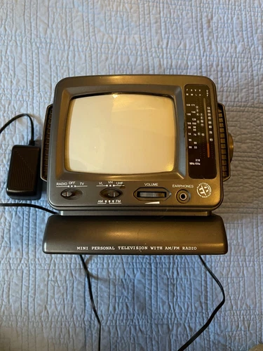 Electro Brand Mini Personal Television with AM/FM Radio Used B&W