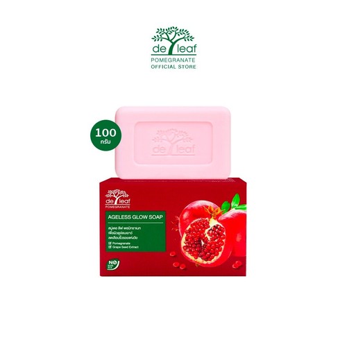 3x De Leaf Thanaka Pomegranate Ageless Glow Soap whiten reduce wrinkles 100g - Picture 6 of 8