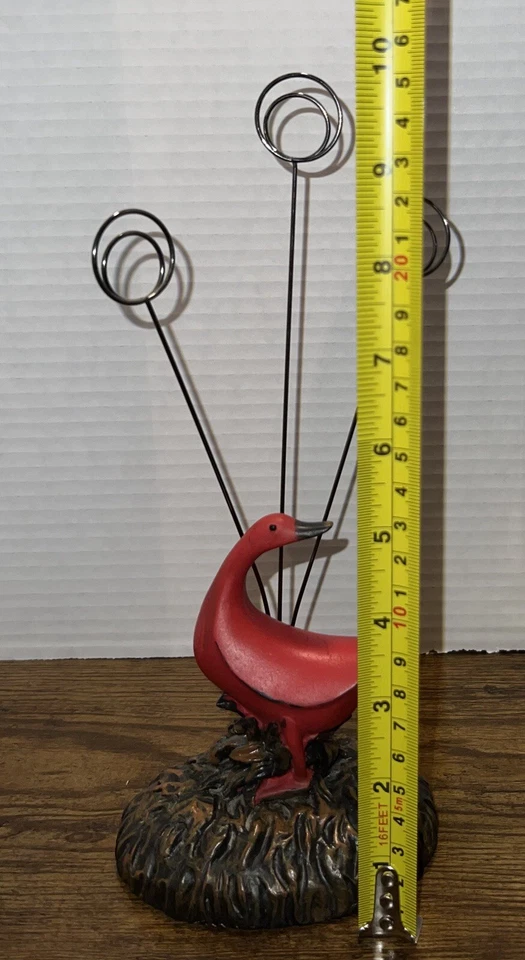 Rare Red Goose Resin Photo Clip For 3 Pictures 10” Farmhouse Style - Image 3 of 3