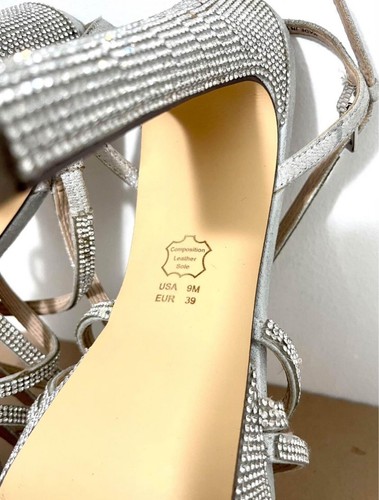 Nina New York Silver Platform Stiletto Heels Sparkly Rhinestone Women’s Size 9M - Picture 7 of 8