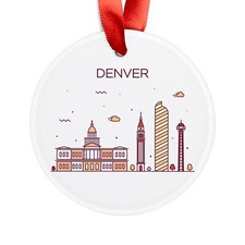 DENVER COLORADO Skyline, American Travel, Personalized Acrylic Ornament Gift