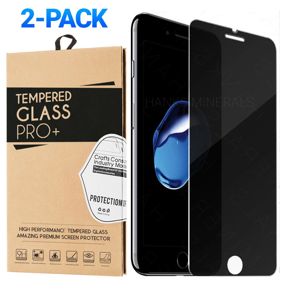 HANKS MINERALS 2-Pack Privacy Anti Spy Tempered Glass Screen Protector For iPhone SE 2020 2022