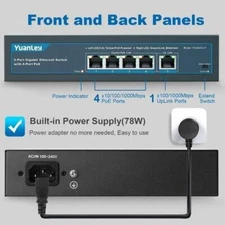 Yuanley 5- Port Gigabit Ethernet Switch with 4-Poe