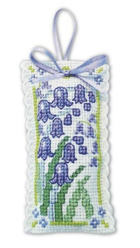Darcey Cross Stitch Kit, Lady In Green Dress With A Harp Elegance