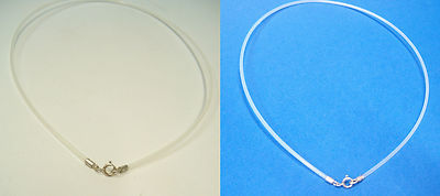 Clear Plastic Choker with 925 Silver Clasp 2 mm 42 cm Cozzi Gioielli