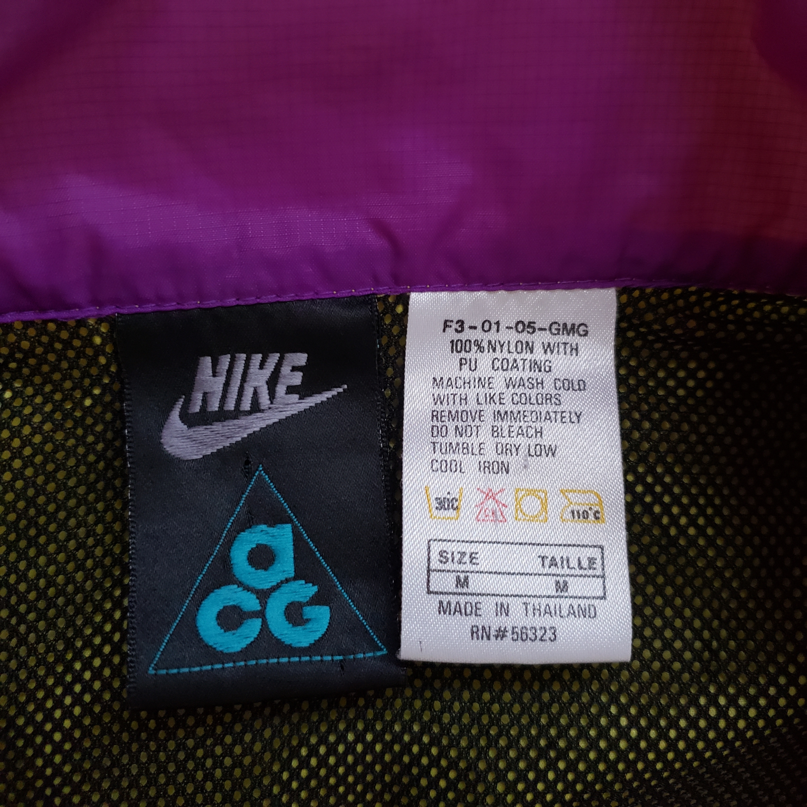 SACAI X NIKE Giacca a vento vintage Nike ACG uomo media giallo fluo escursionismo anni 90