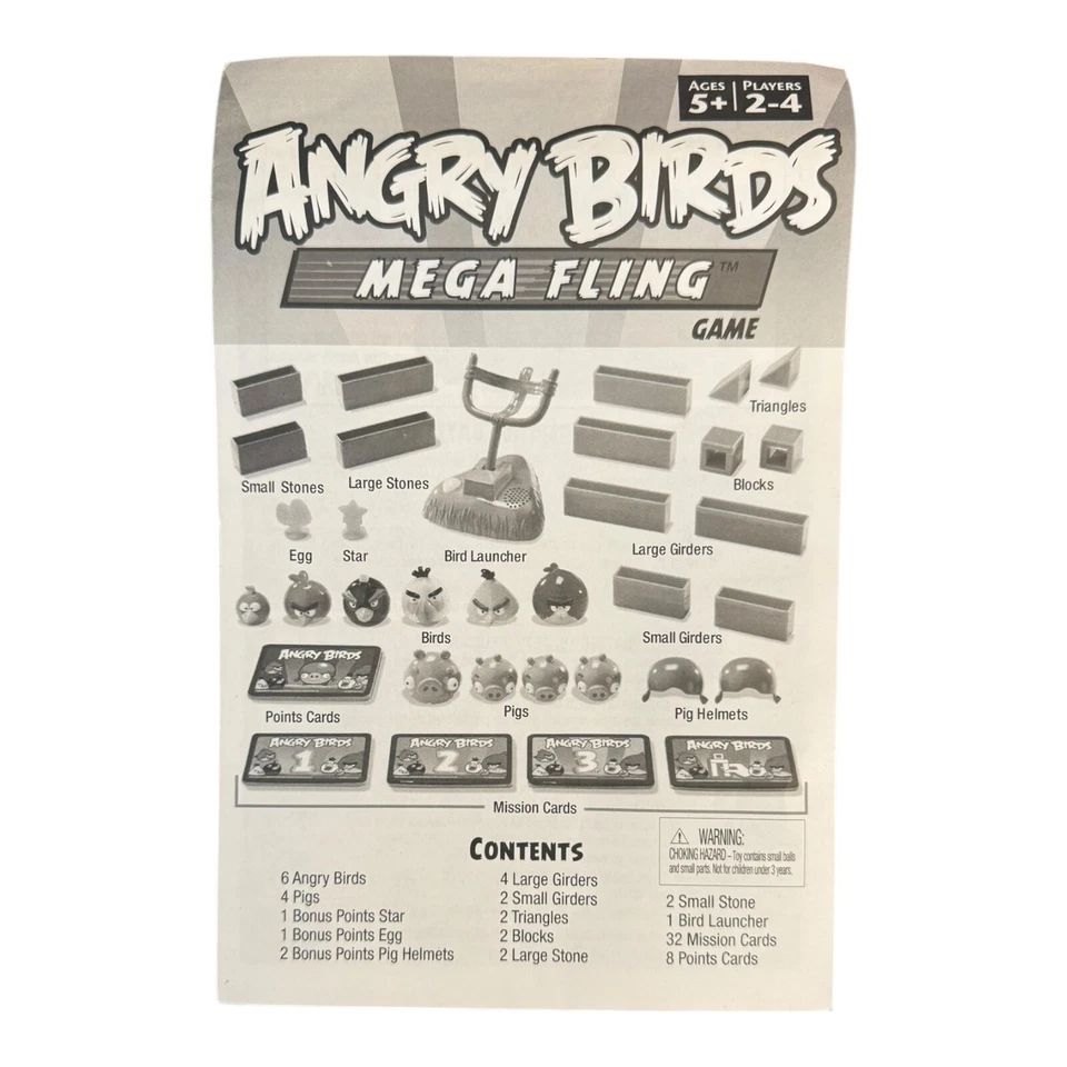 Angry Birds Mega Fling 2011 Mattel X9272 conjunto de jogo raro - Imagem 4 de 4