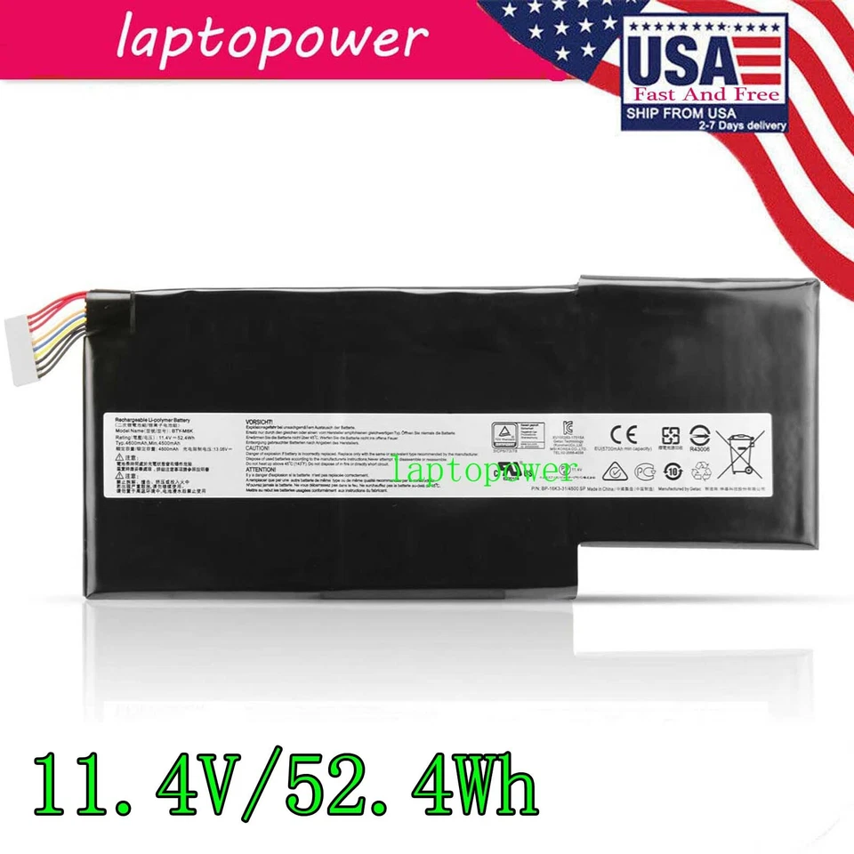 Batería BTY-M6K para MSI GF75 Thin 3RD 8SC 8RD 8RC 8RX 9SC, GF65 Thin 10SDR 9SEXR  Foto 2 de 2