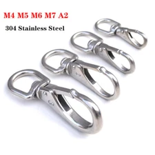Swivel Spring Hook Carabiner Clip Heavy Duty M4 M5 M6 M7 A2 304 Stainless Steel