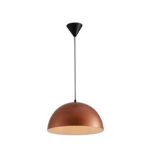 Image of Metal Pendant Ceiling Light E27 Dome Copper or Brass Finish