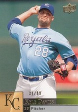 KYLE DAVIES /99 UPPER DECK UD GOLD KANSAS CITY ROYALS #684 2009 09